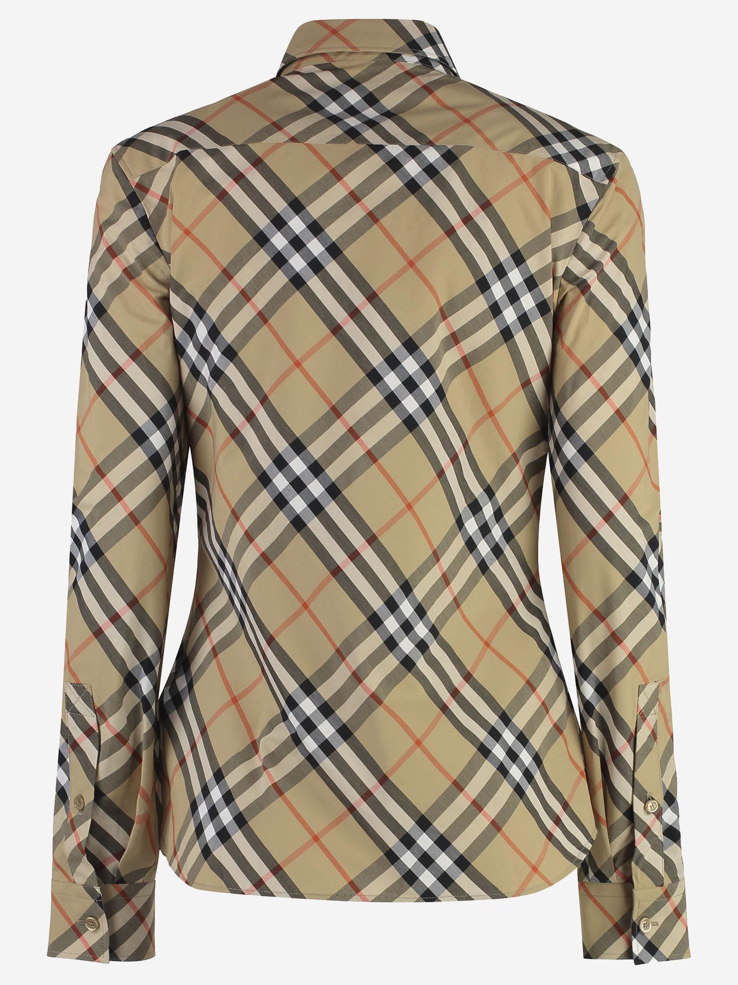 CAMICIA IN COTONE CON MOTIVO CHECK 8113599 SAND IP CHECK BURBERRY 