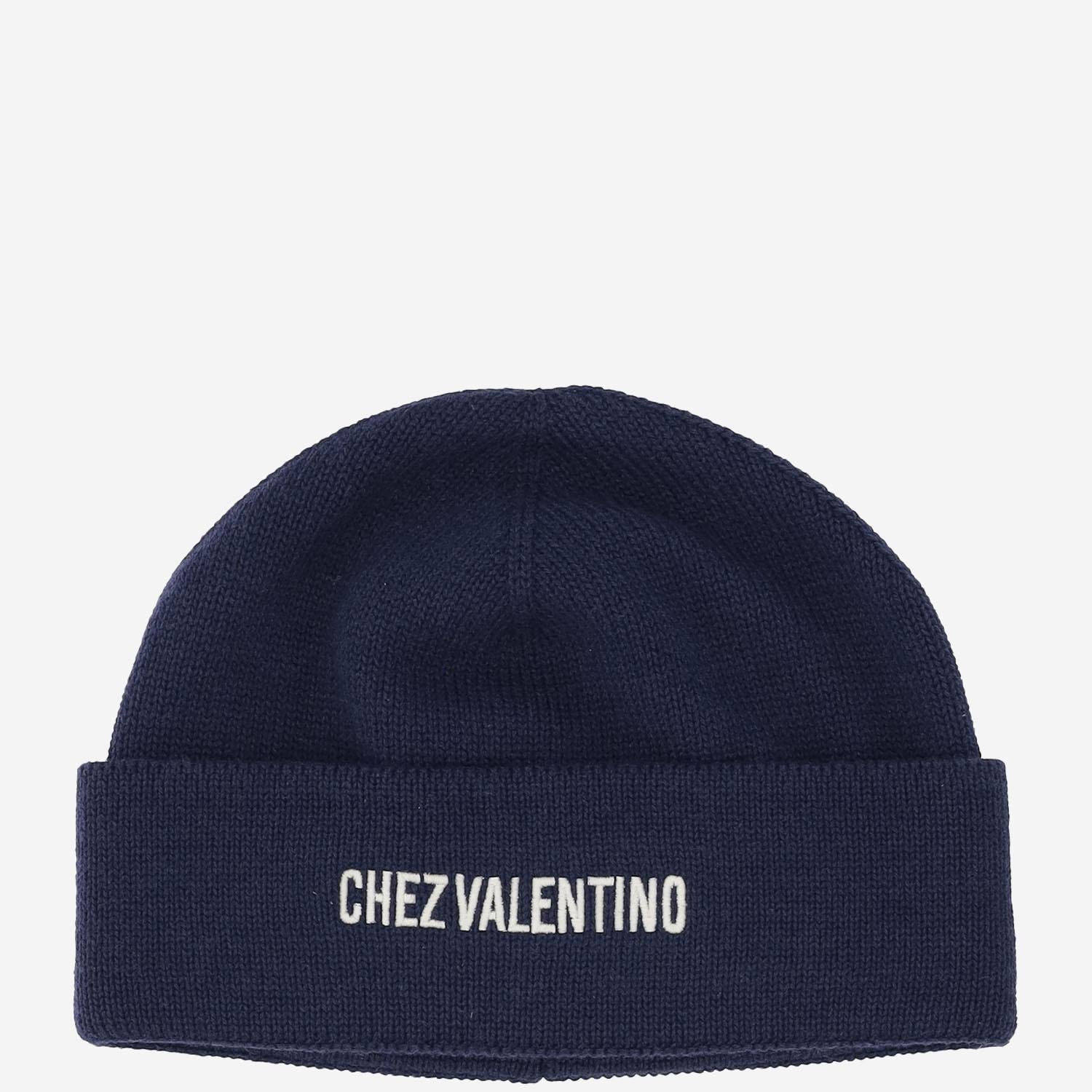 BEANIE IN COTONE E LANA CON LOGO 7Y2HB02R FZLAEW VALENTINO GARAVANI 