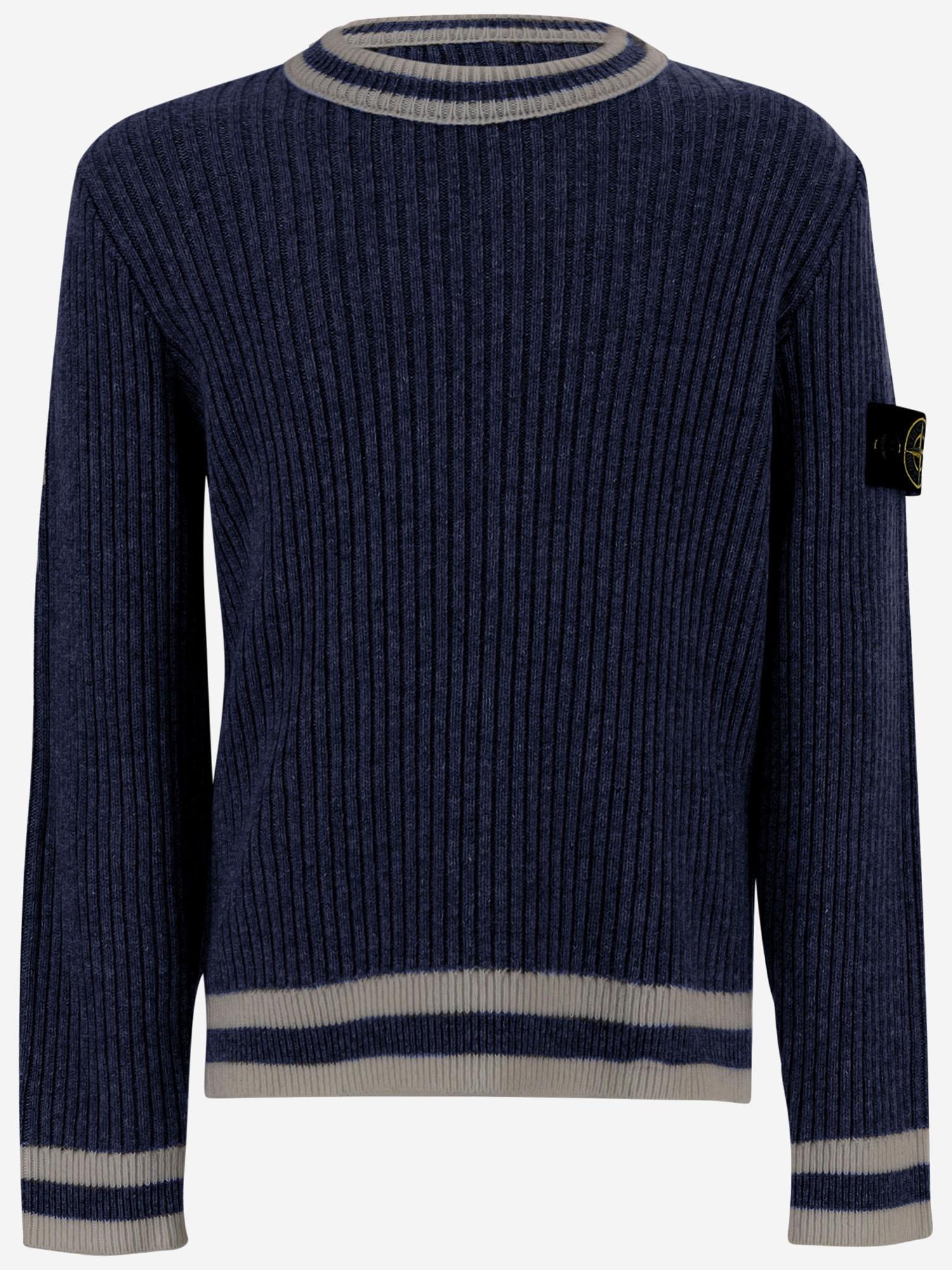 MAGLIONE A COSTE IN MISTO LANA CON PATCH LOGO 5100005 S00M4V0020 STONE ISLAND KIDS 