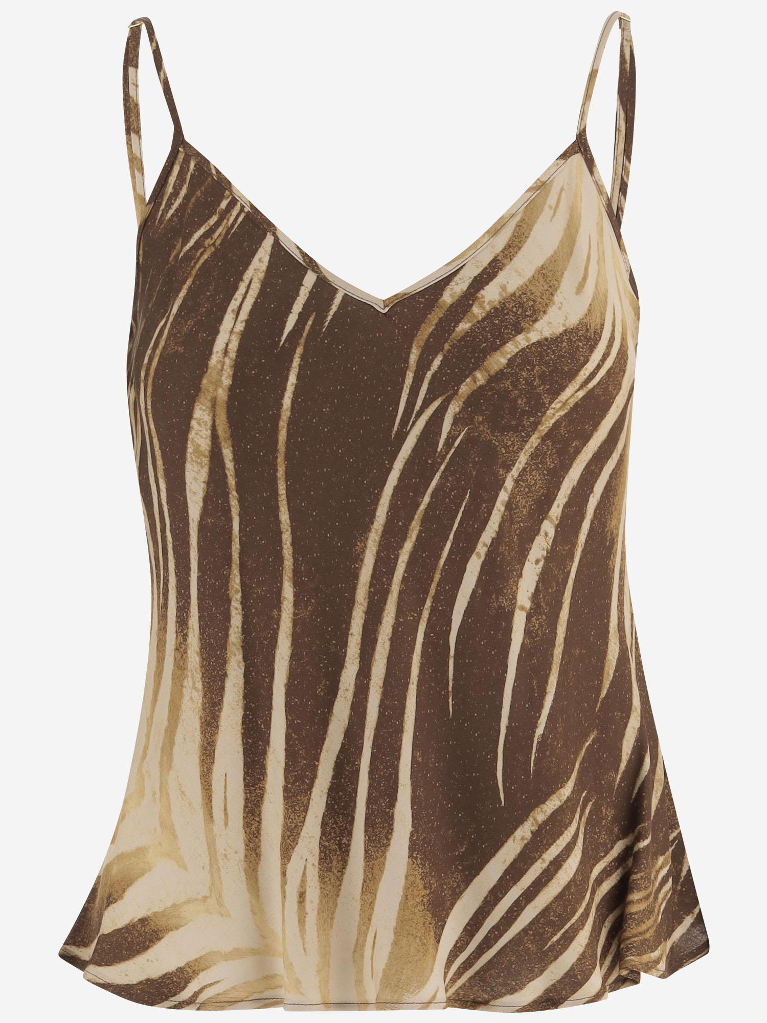 TOP SENZA MANICHE IN VISCOSA CON STAMPA TROPICALE 80PAM201 NS819751 JUST CAVALLI 