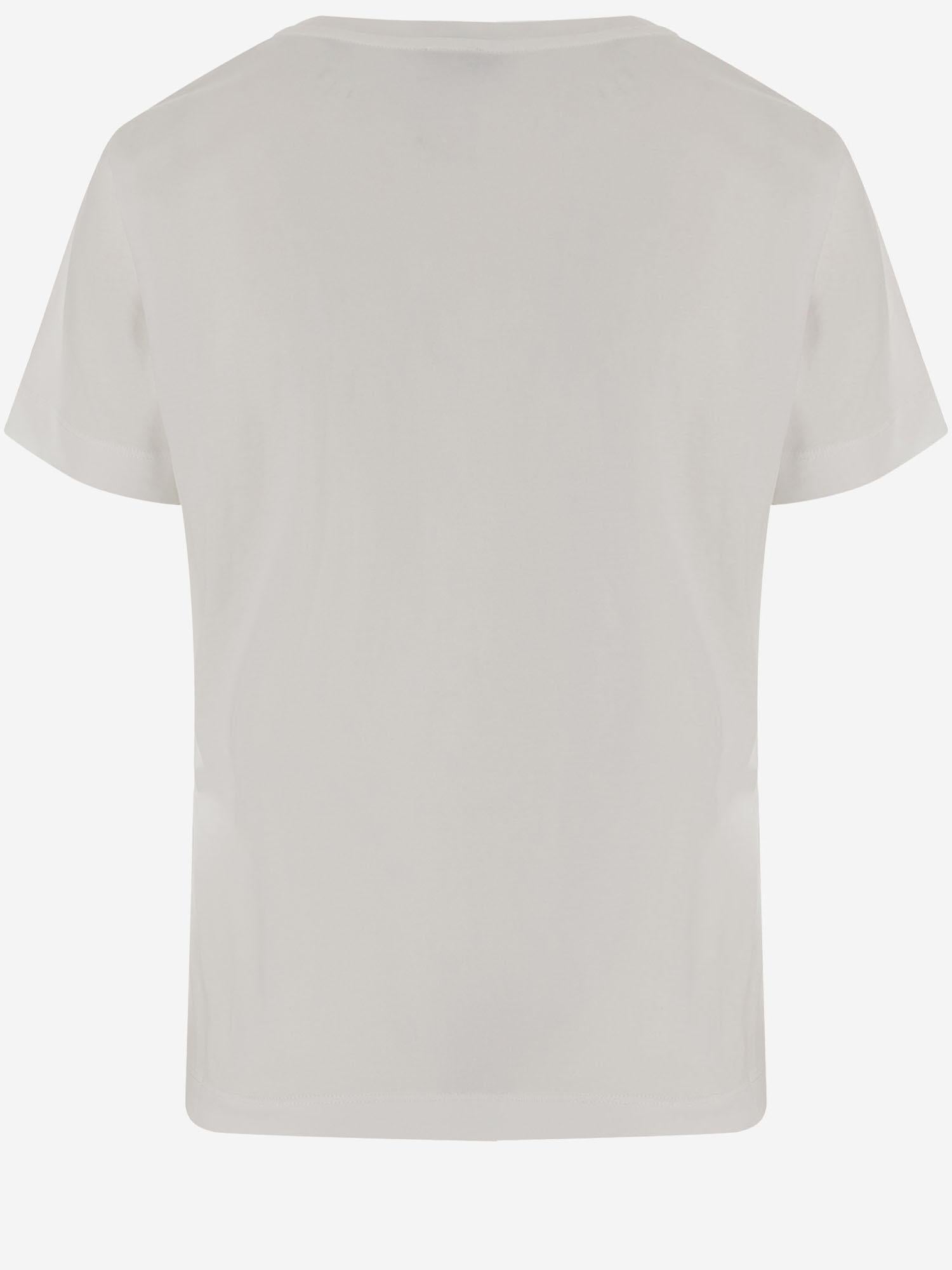 T-SHIRT IN COTONE CON RICAMO GIOIELLO LOVE BIRDS 103320 A2RNZ05 PINKO 