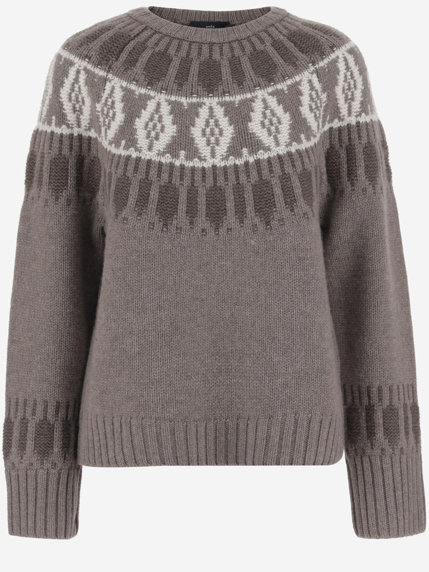 MAGLIONE IN CASHMERE CON MOTIVO GEOMETRICO KNJP24272B 183 ARCH4 