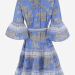 ABITO IN COTONE CON MOTIVO floreale NEWTOILE 04BLUEGREY PEPS CANNES 