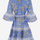 ABITO IN COTONE CON MOTIVO floreale NEWTOILE 04BLUEGREY PEPS CANNES 