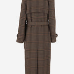 CAPPOTTO LUNGO IN LANA CON MOTIVO CHECK 831610 Y9I702849 SAINT LAURENT 