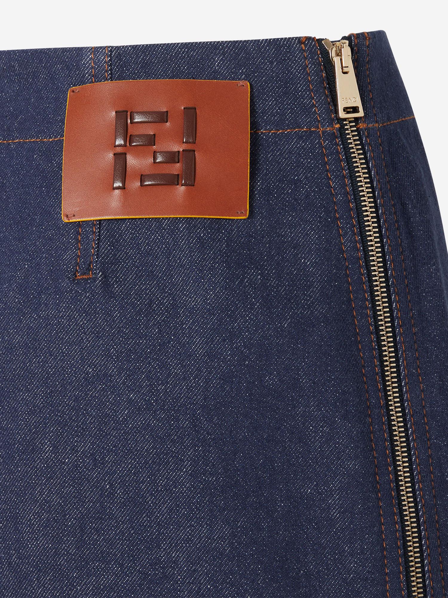 GONNA IN DENIM DI COTONE FLQ608 AOHSF0QB0 FENDI 