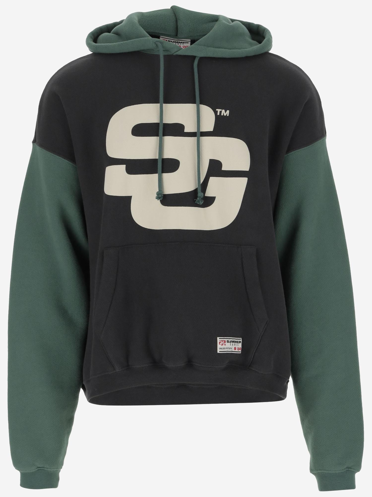 FELPA IN COTONE CON LOGO SG2420101 JETBLACK&HUNTERGREEN SUMMER GAMES 