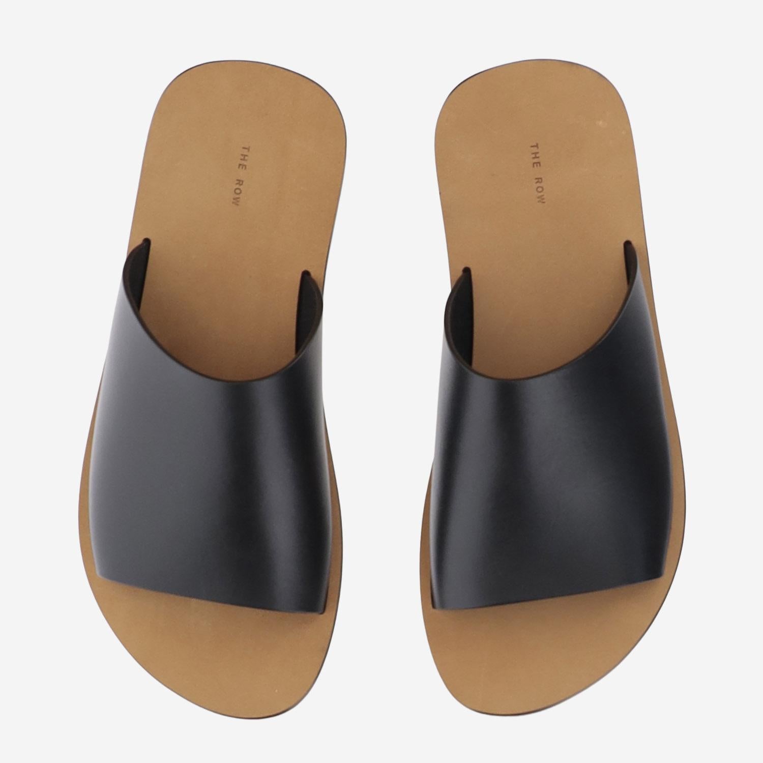 SANDALI CHARLIE IN PELLE F1897L837 BLK THE ROW 