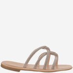 SANDALI IN PELLE CON STRASS TASO ROSE GOLD KIMA 