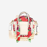 BORSA HABANERA IN PELLE E RAFIA HABANERASILK ROSETO CUBA LAB 