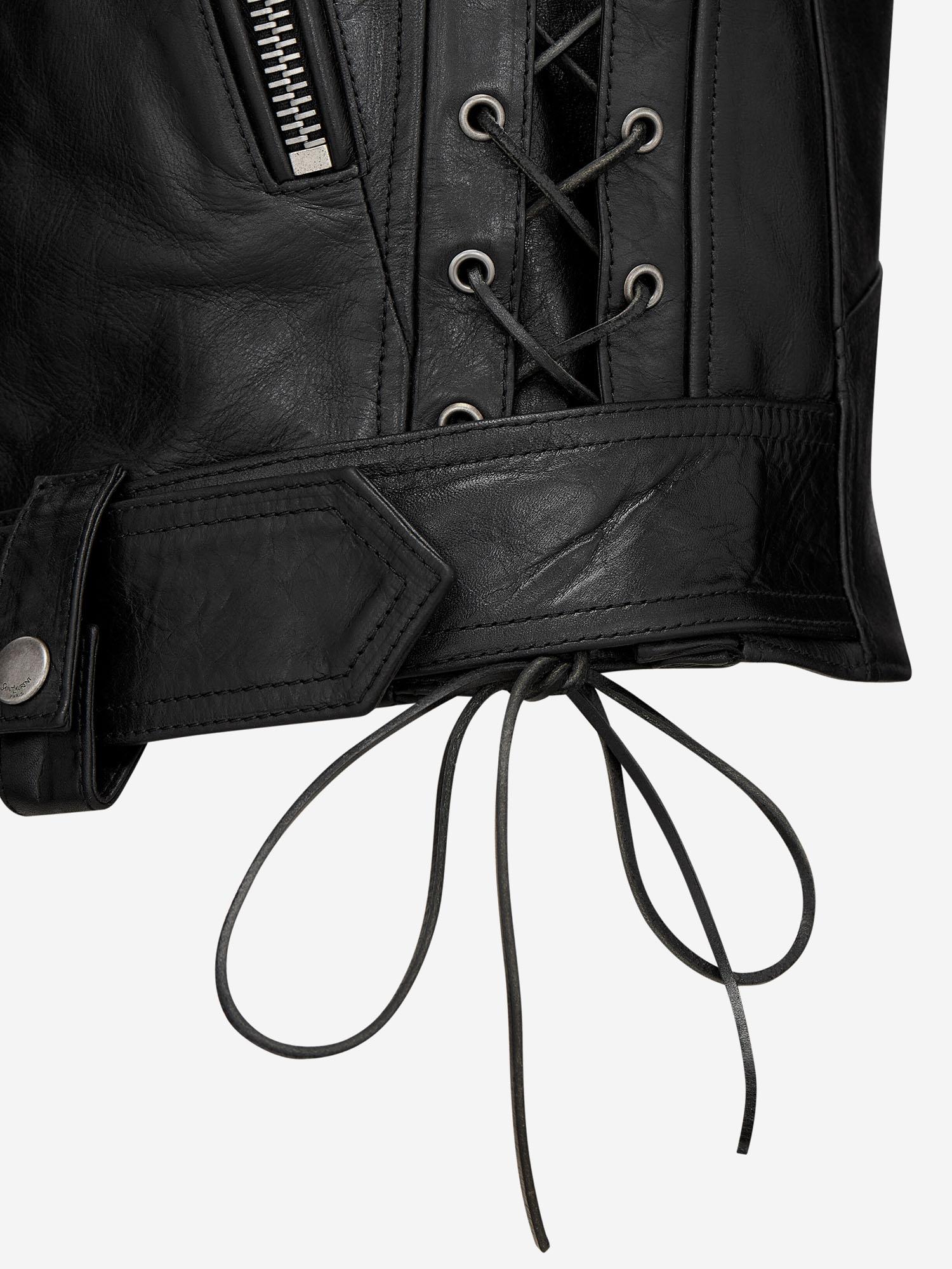 GILET DA MOTOCICLISTA IN PELLE 865045 YCUS21000 SAINT LAURENT 