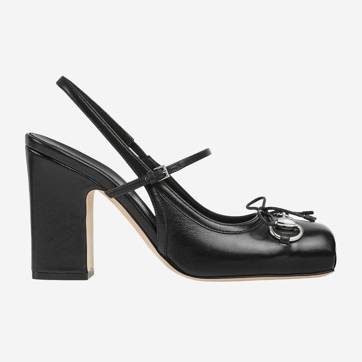 Décolleté slingback in pelle con Morsetto 845891 AAFK11000 GUCCI 