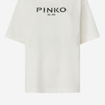 T-SHIRT IN COTONE CON STAMPA LOGO 106872 A3B3Z05 PINKO 