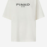 T-SHIRT IN COTONE CON STAMPA LOGO 106872 A3B3Z05 PINKO 