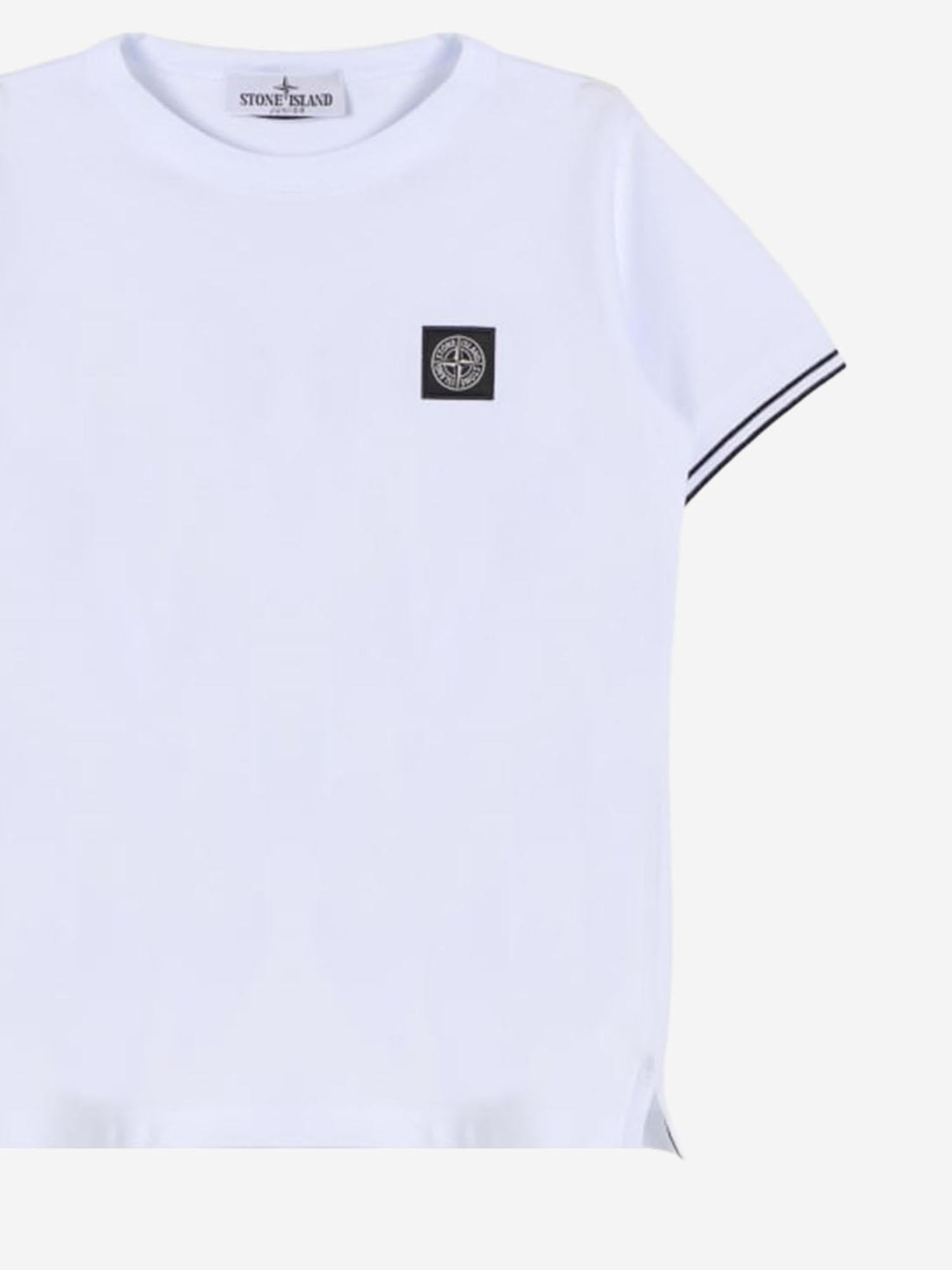 T-SHIRT IN COTONE STRETCH CON LOGO 2100001 S0018V1001 STONE ISLAND KIDS 