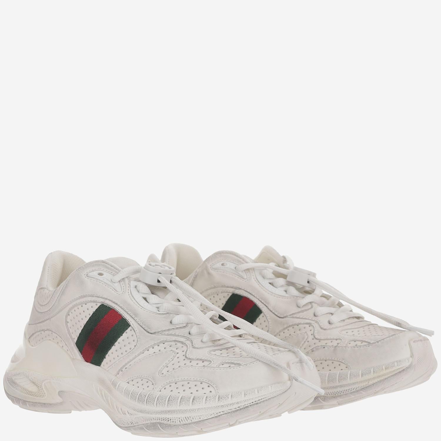 SNEAKERS ROCHELLE IN PELLE CON WEB 854041 AAF0H9246 GUCCI 