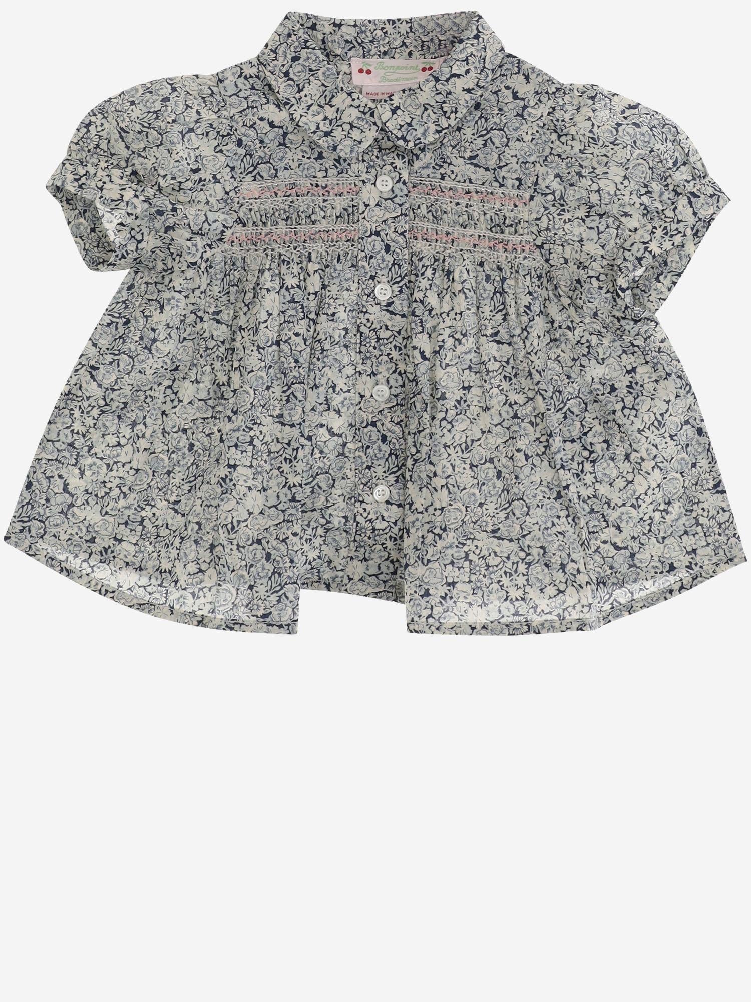 CAMICIA FLOREALE IN COTONE CON DETTAGLIO RICAMATO S06XBLW00006 519A BONPOINT KIDS 