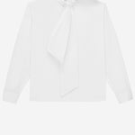 CAMICIA CON COLLO LAVALLIÈRE IN POPELINE DI COTONE 865302 Y1H489000 SAINT LAURENT 