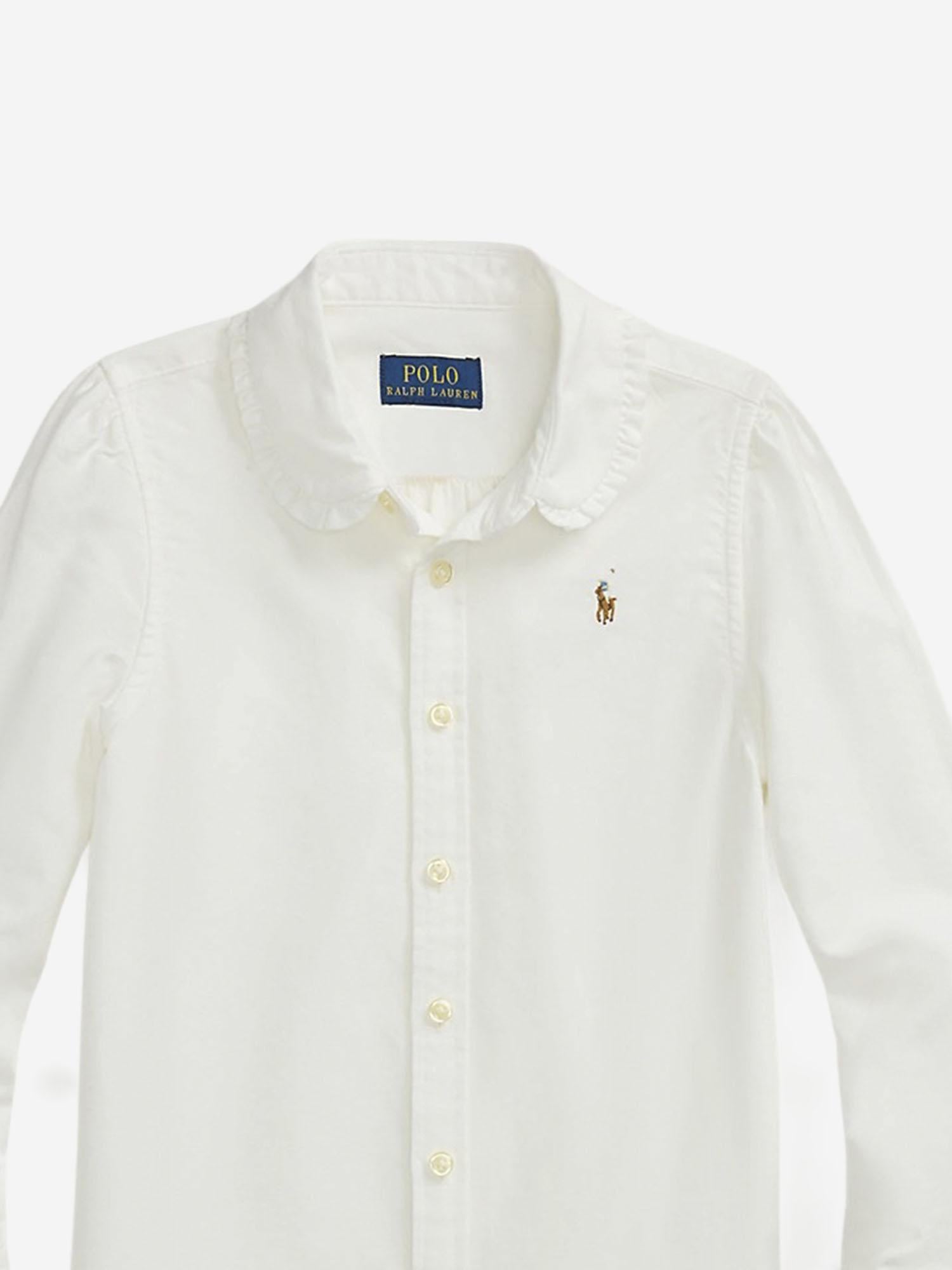 CAMICIA IN COTONE CON VOLANT 312929954 004 POLO RALPH LAUREN KIDS 