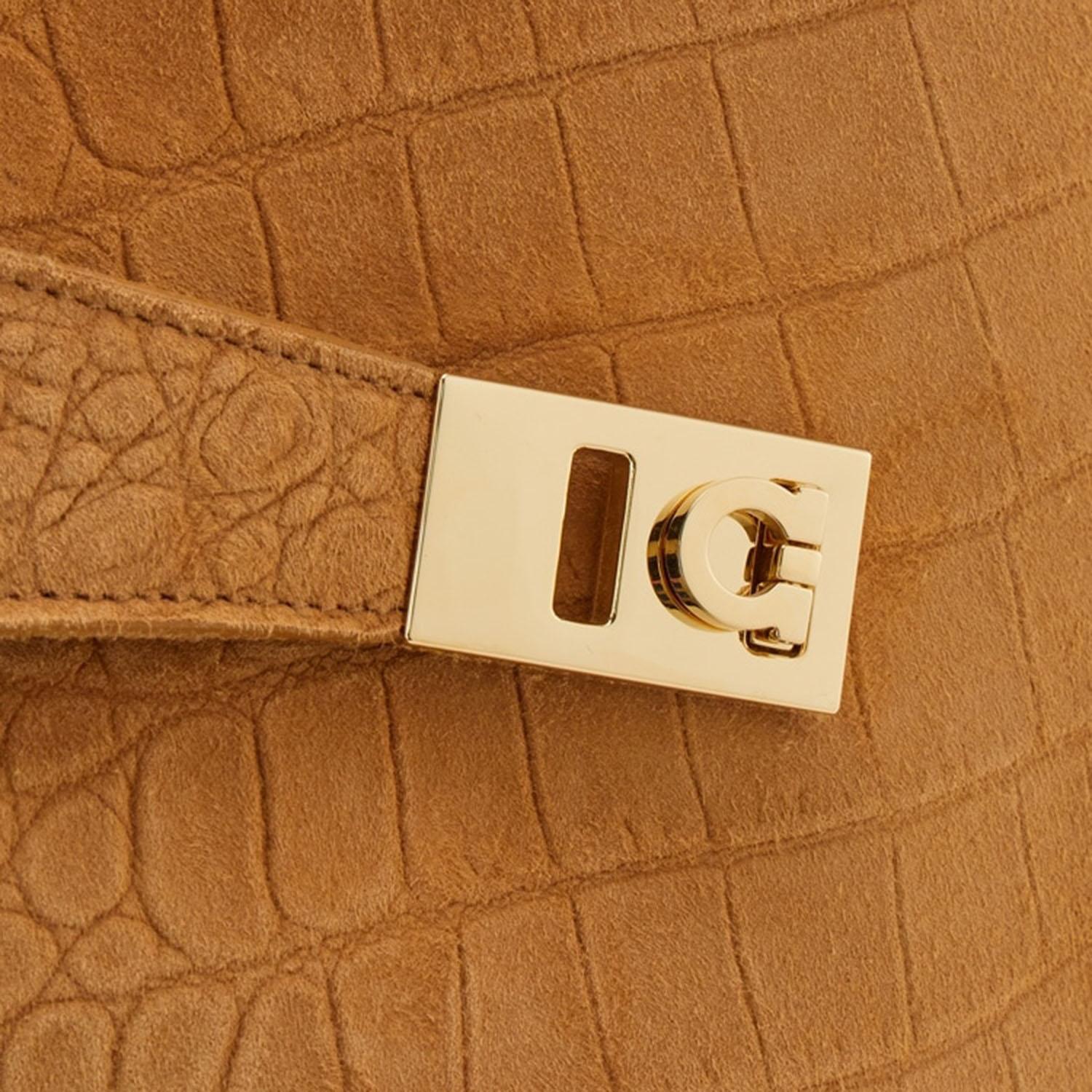 BORSA A SPALLA HUG SOFT IN SUEDE 219816 033 SALVATORE FERRAGAMO 