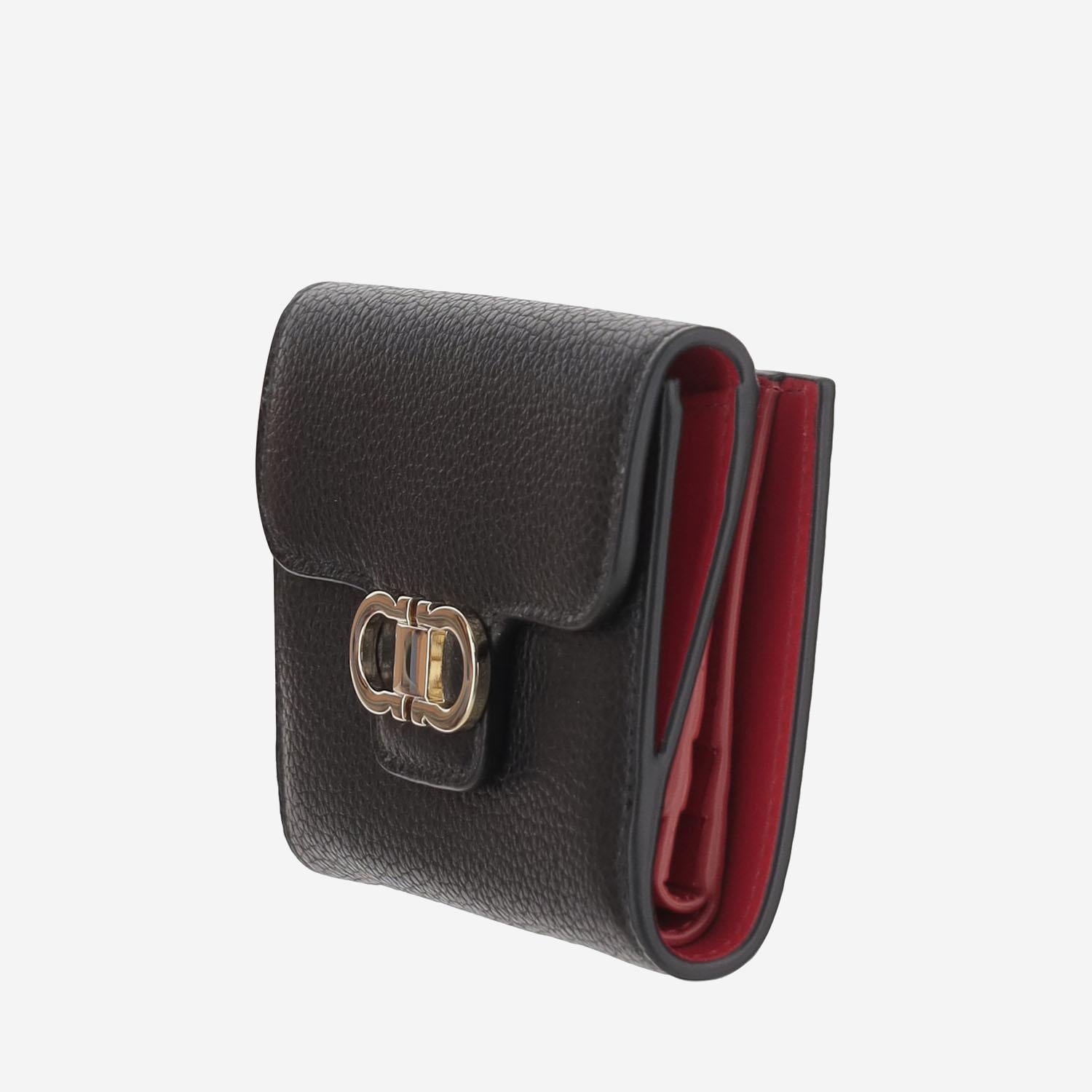 Portafoglio compatto French 220961 002NEROFLAMERED SALVATORE FERRAGAMO 