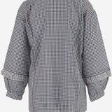 CAMICIA A QUADRI IN misto seta COTONE DLWPSSFF01 WHITEBLU PERO 
