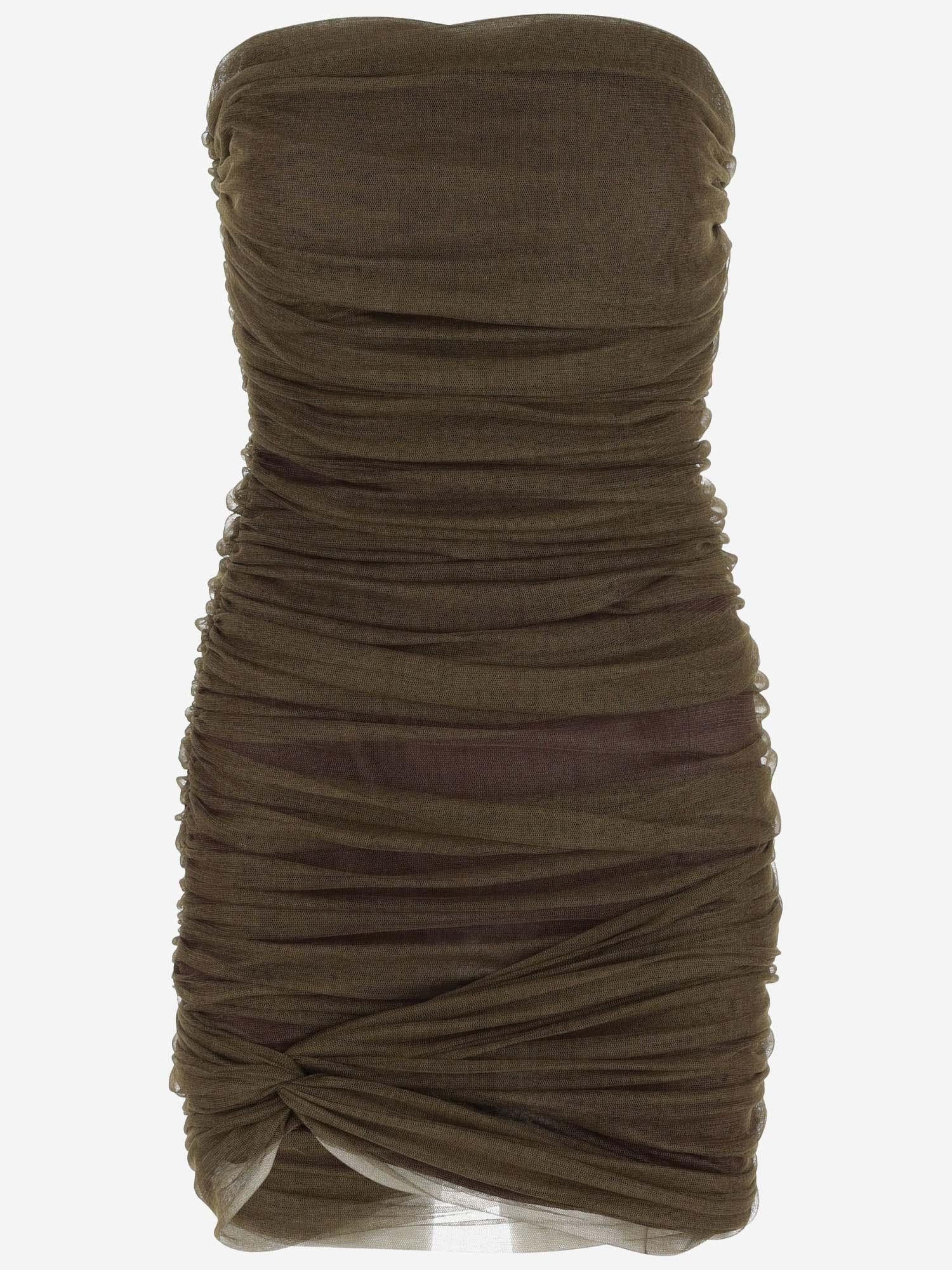 ABITO BUSTIER ARRICCIATO IN TULLE 783898 Y4C343217 SAINT LAURENT 