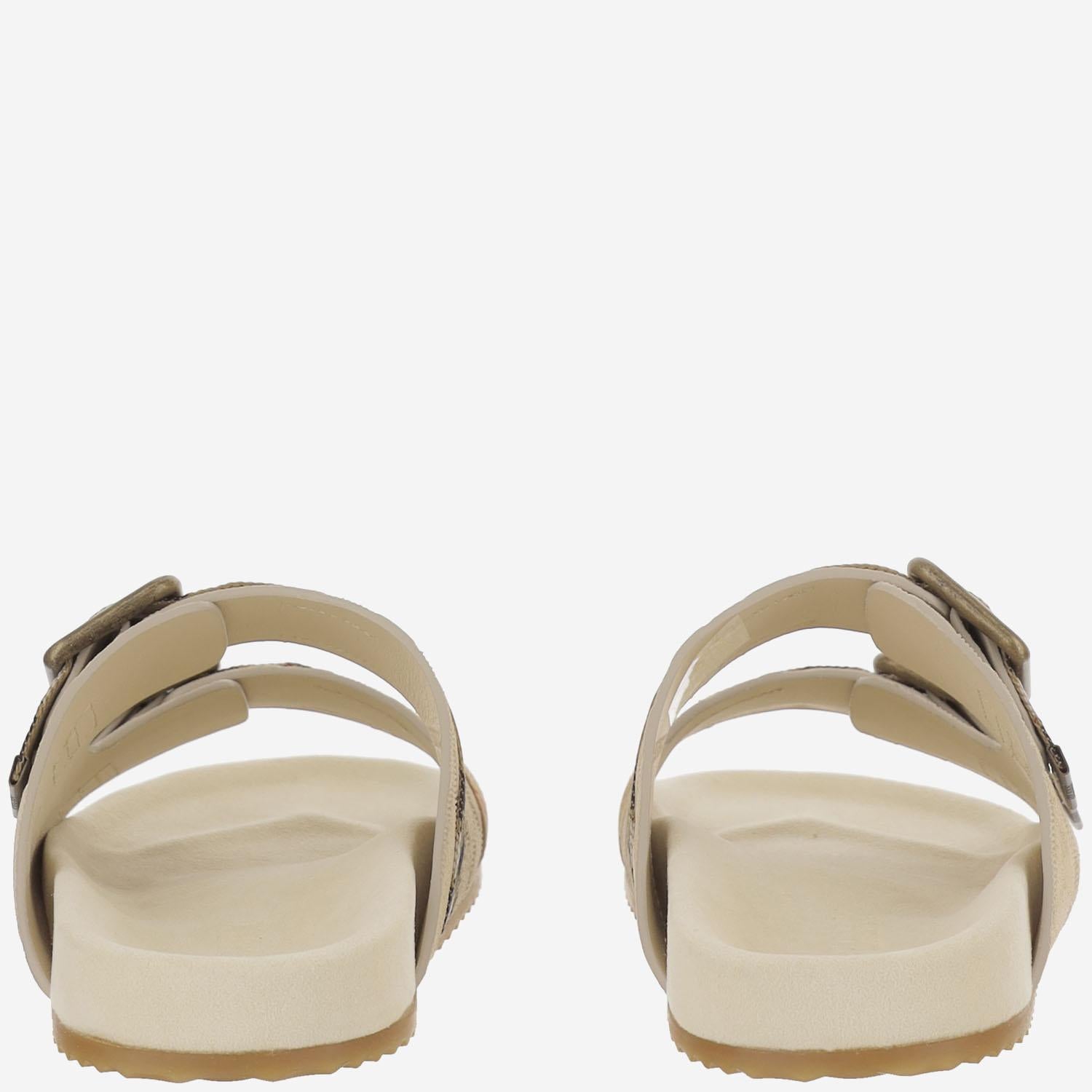 CIABATTE IN MISTO PELLE CON DOPPIO STRAP 8118612 BAKE BURBERRY 