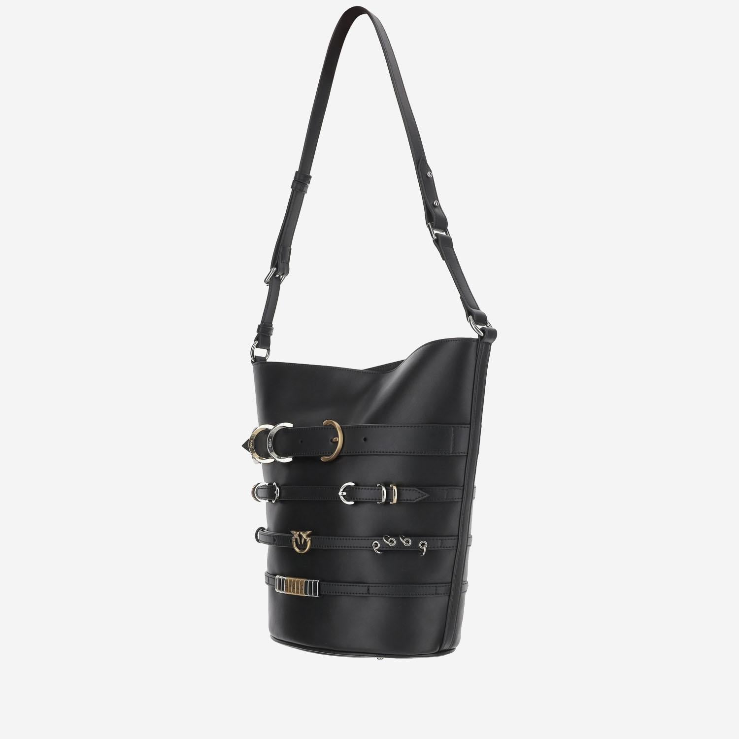BORSA A TRACOLLA IN PELLE CON CINTURINI 104366 A26KZ99A PINKO 
