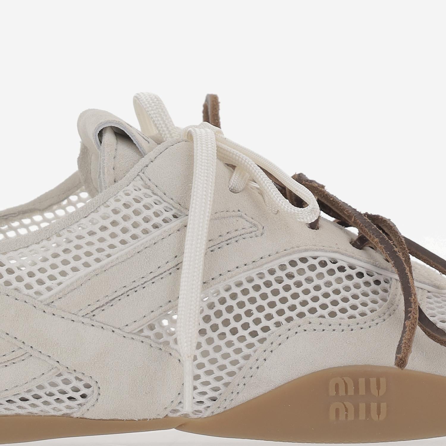 SNEAKERS IN RETE E CAMOSCIO 5E589E 3KU1F0009 MIU MIU 