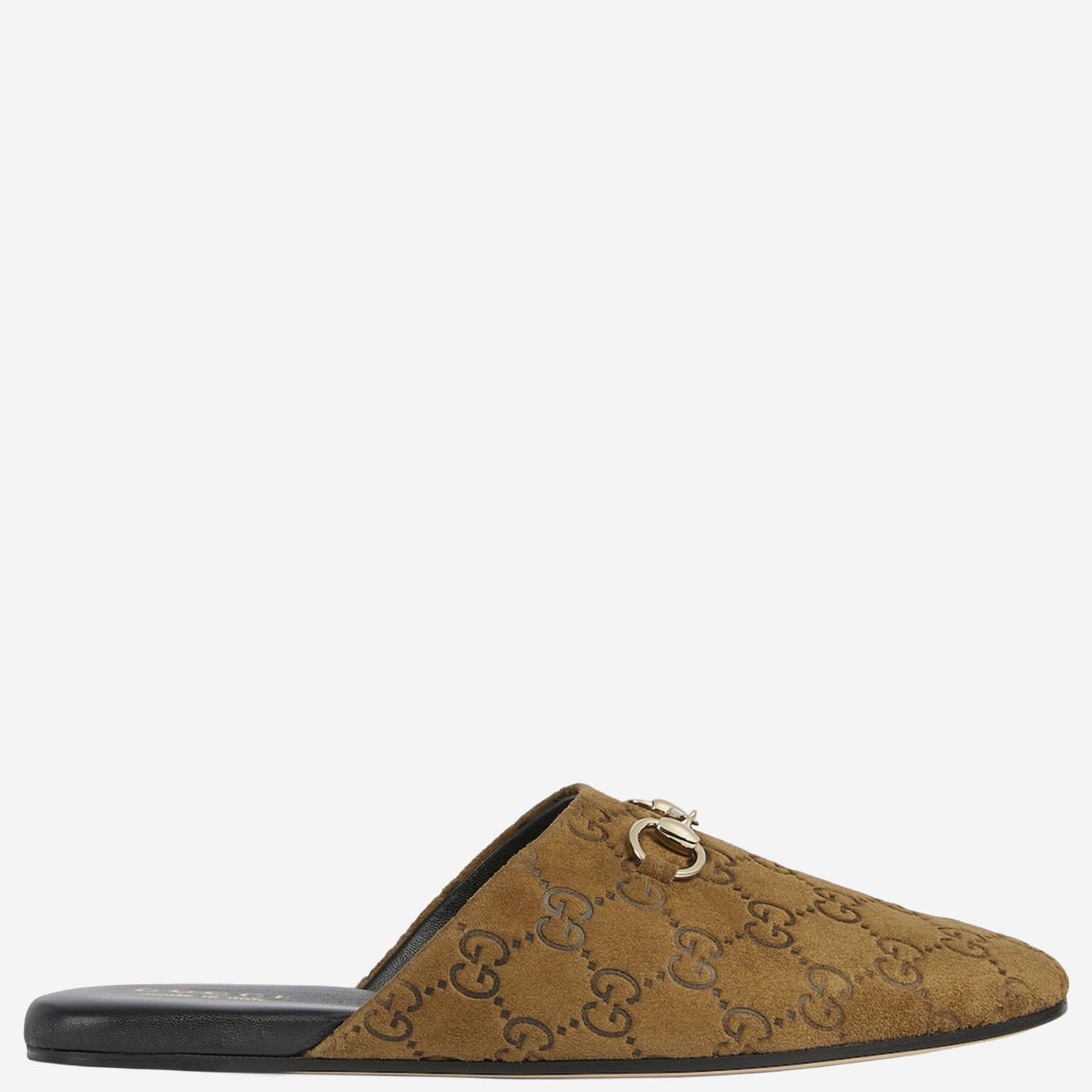 SABOT CON MORSETTO IN PELLE SCAMOSCIATA 849565 AAFQV2118 GUCCI 