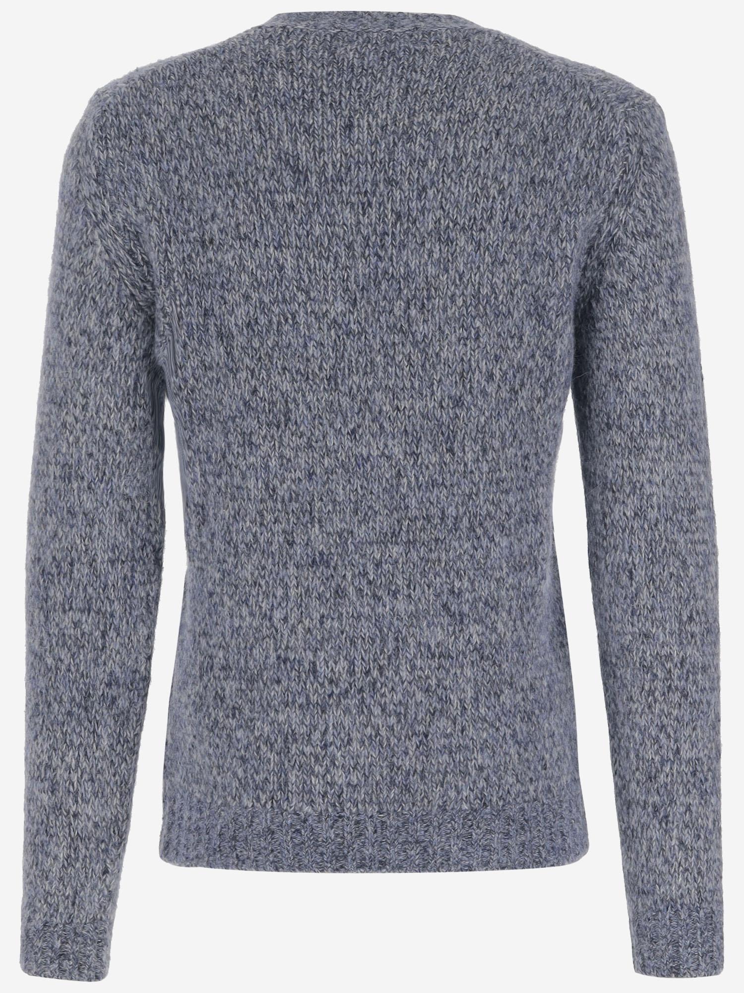 MAGLIONE SCOLLO A V IN MISTO ALPACA CFWOKN2013MRUF5014 3017 WOOLRICH 
