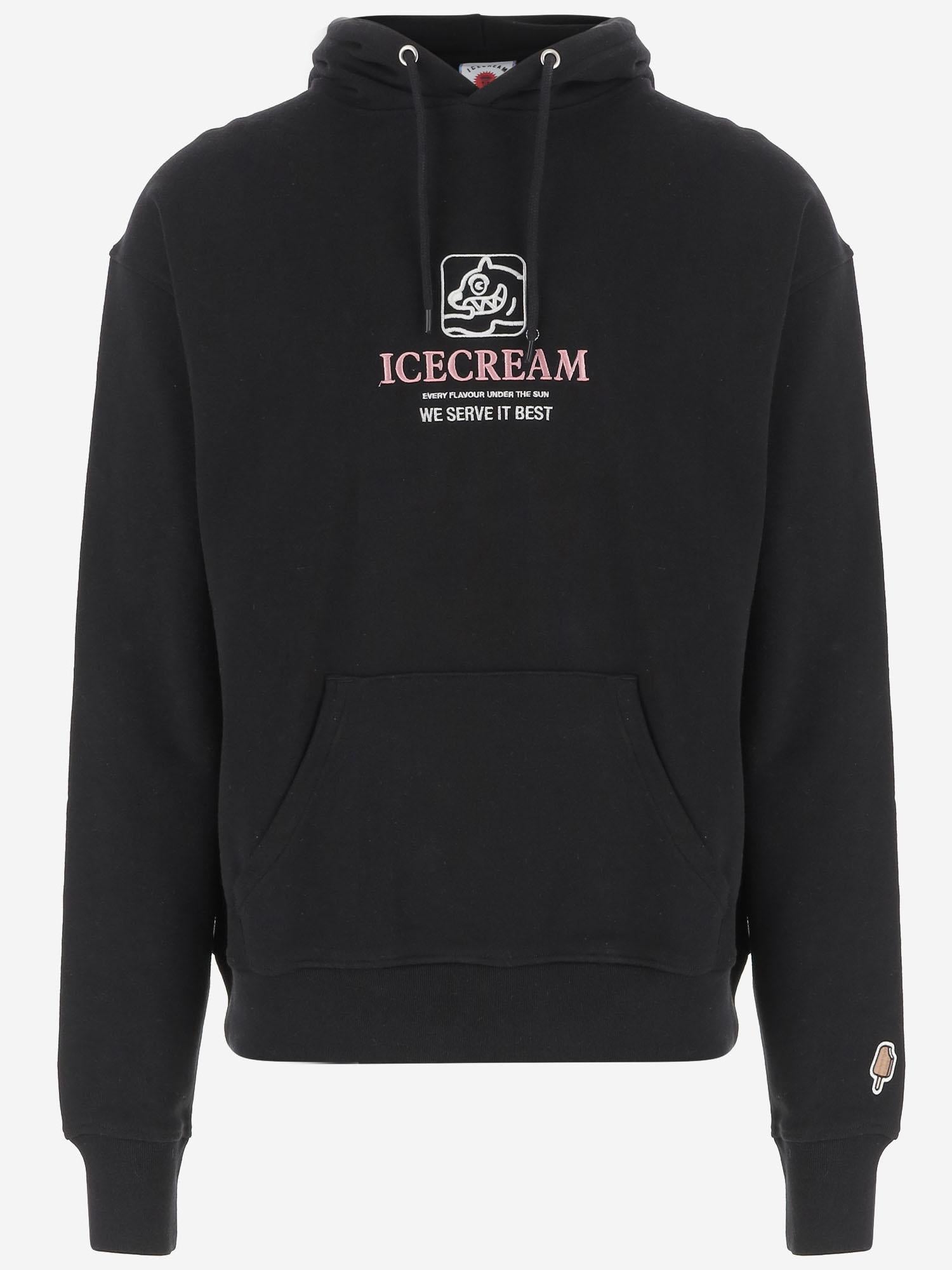 FELPA IN COTONE CON LOGO IC25340 BLACK ICECREAM 