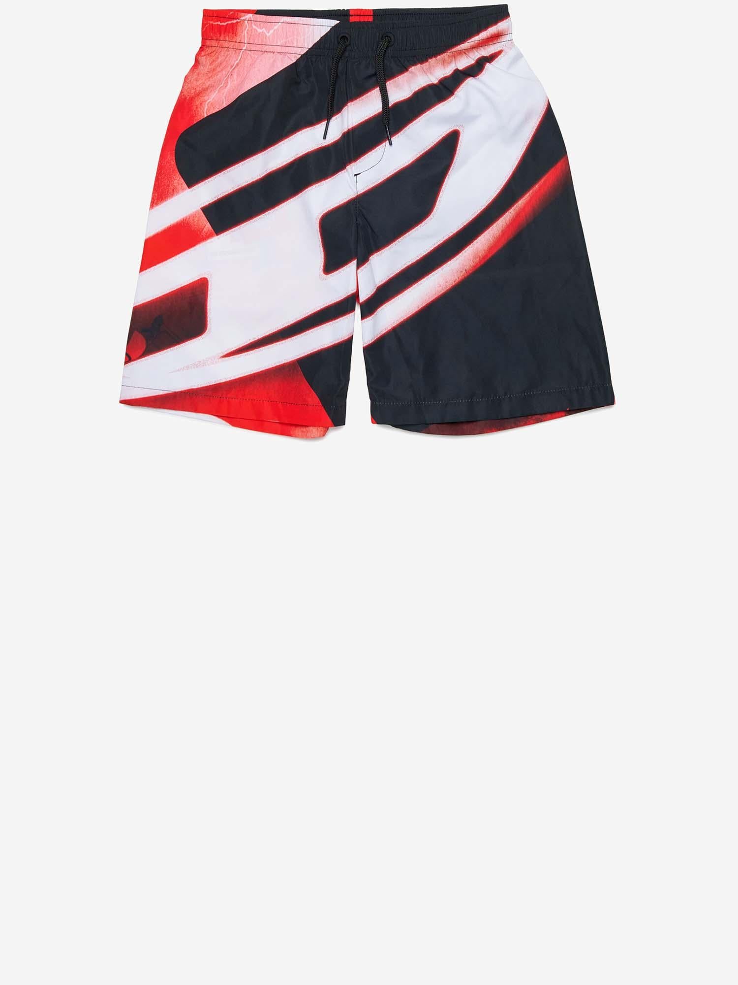 SHORTS DA BAGNO MIOND CON LOGO J02702 KXBTCK900 DIESEL KIDS 