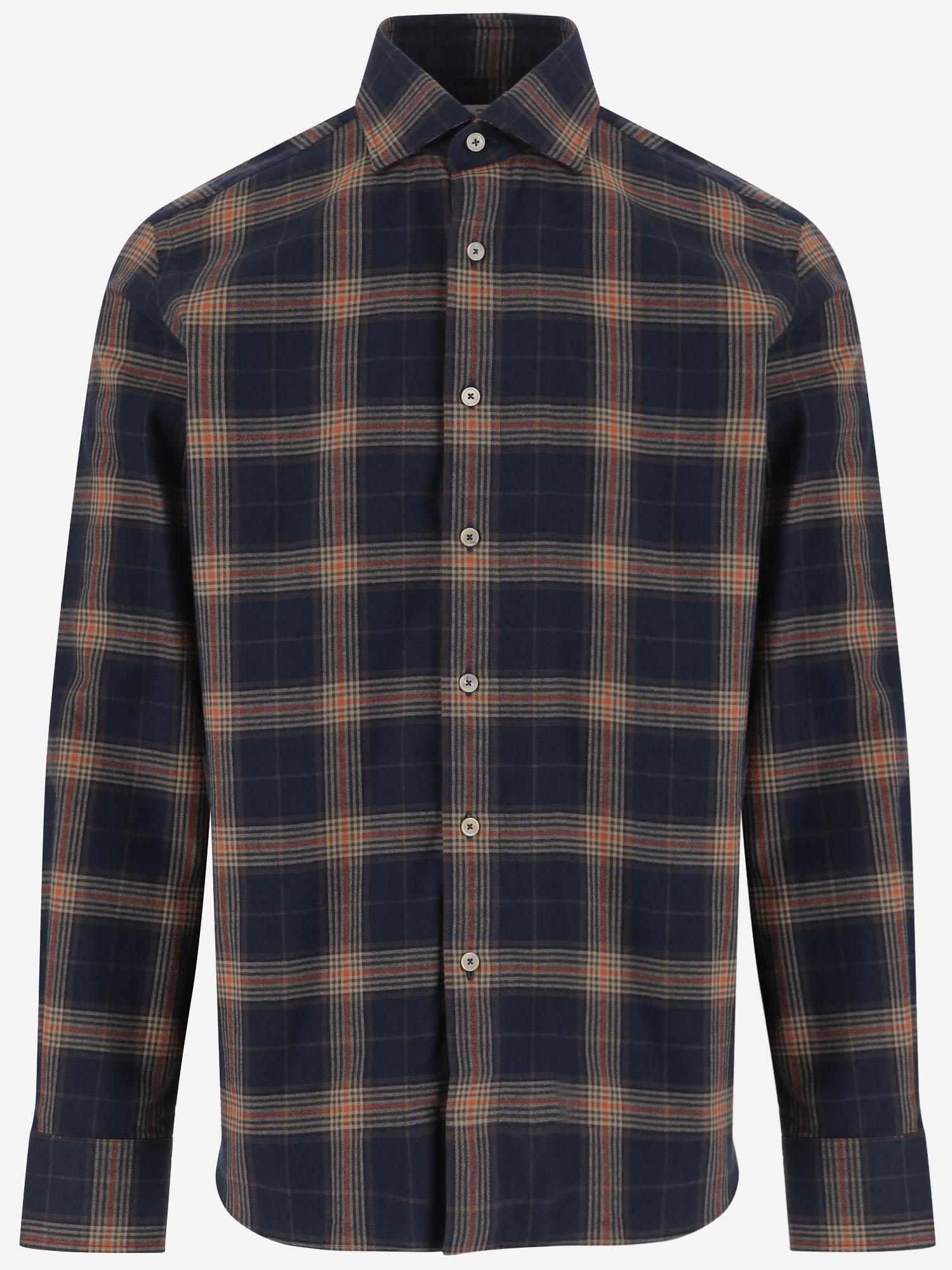 CAMICIA IN COTONE CON MOTIVO A QUADRI REGENT6 75Q4630 GHERARDI 