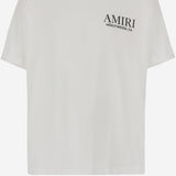 T-SHIRT IN COTONE CON STAMPA E LOGO AKJYTE 1036Ivory AMIRI KIDS 