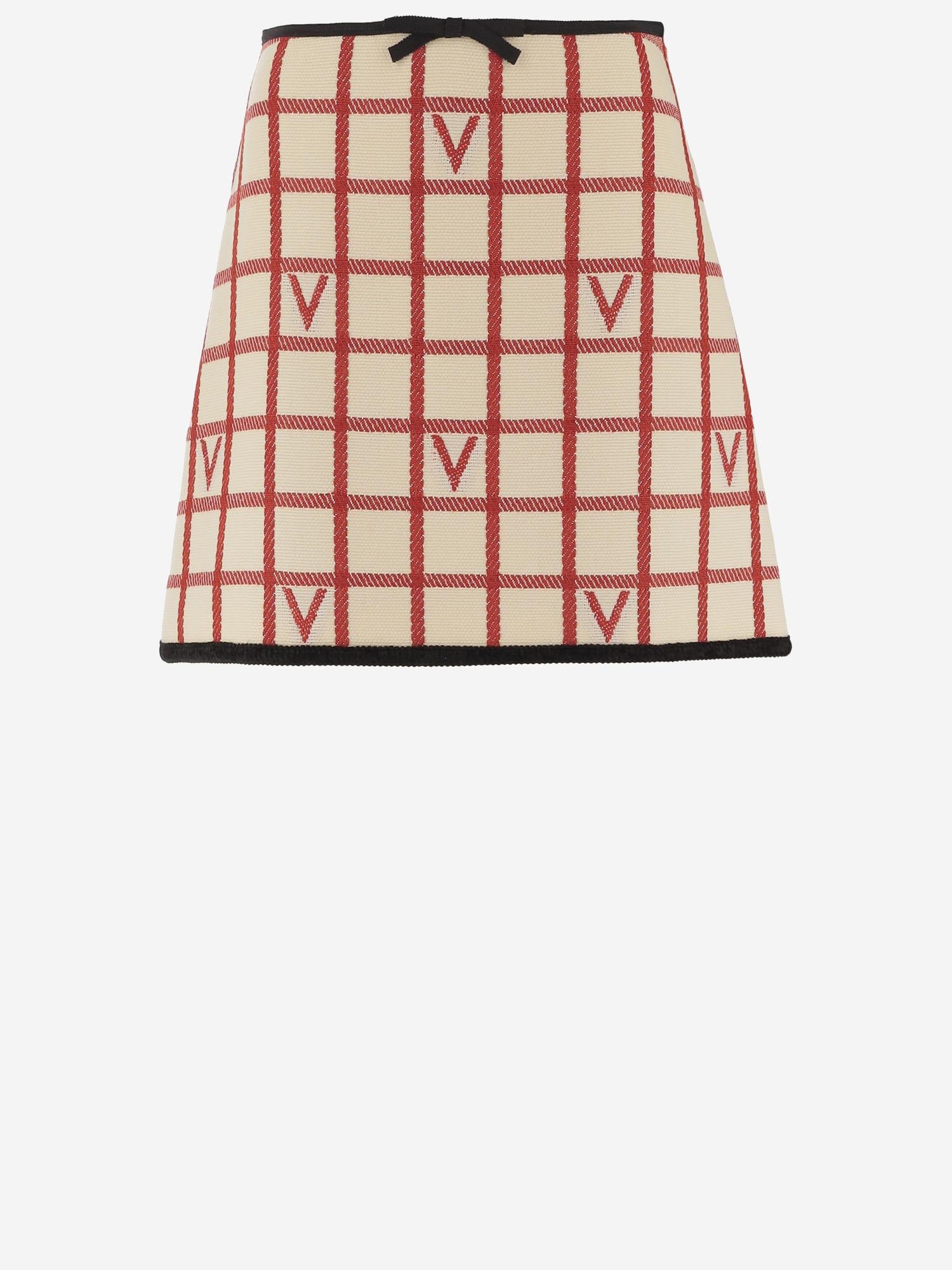 GONNA VLOGO IN MISTO LANA CON MOTIVO A QUADRI 7B3RADJ4 9JNBRS VALENTINO 