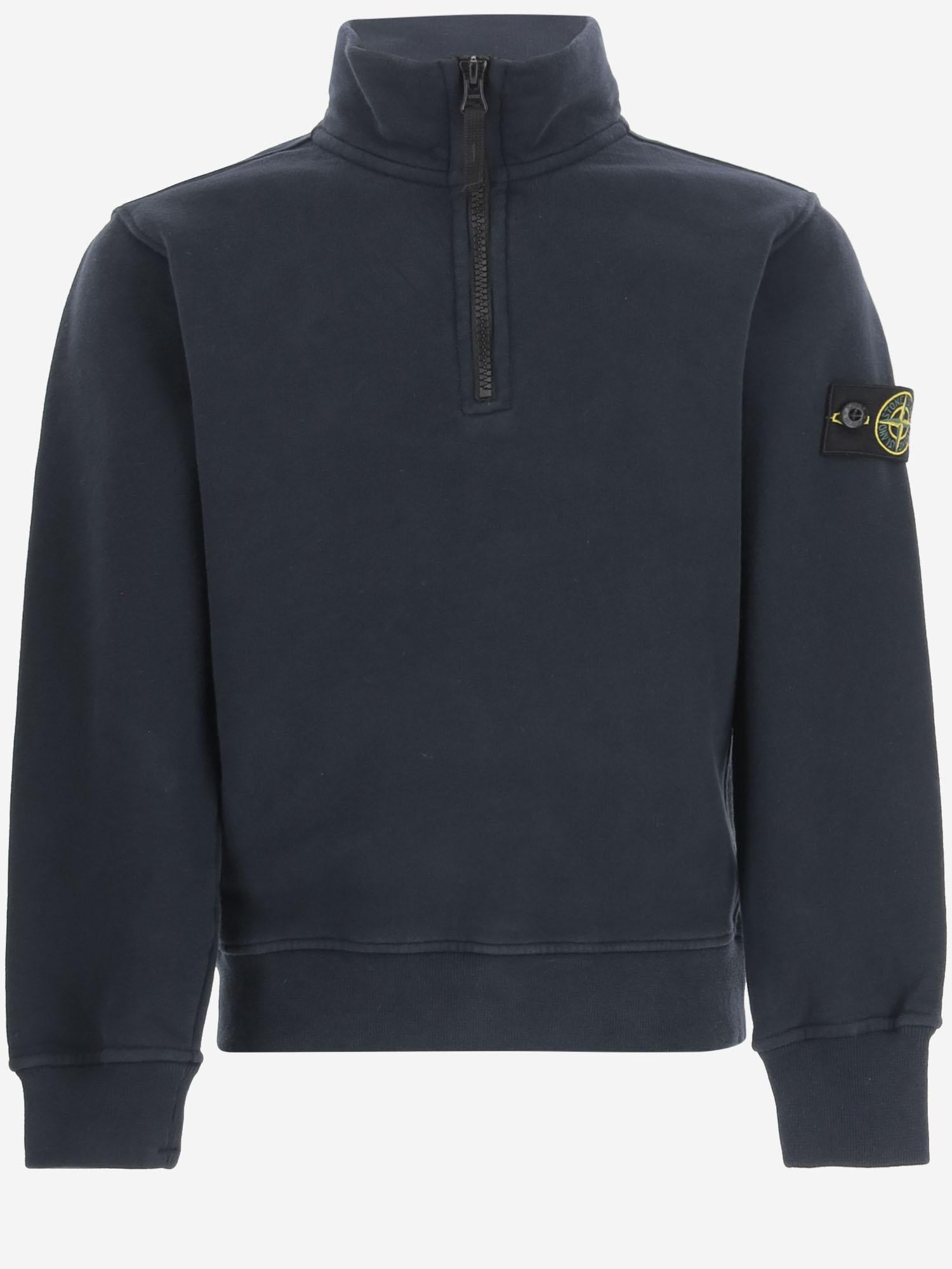 FELPA IN COTONE CON LOGO 6100012 S0A20V0020 STONE ISLAND KIDS 