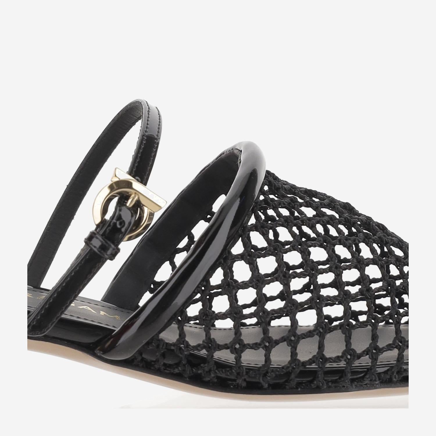 MULES IN RETE E PELLE KIMBY20 NERO SALVATORE FERRAGAMO 
