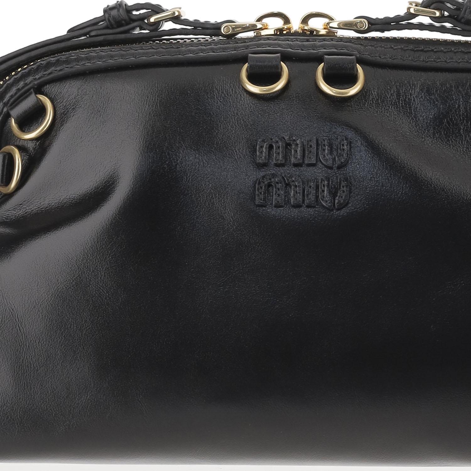POCHETTE IN PELLE CON LOGO 5BF131 2IEOF0002 MIU MIU 