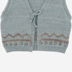 GILET IN LANA MERINO CON MOTIVO GRAFICO K1223W25 315 MISHA & PUFF KIDS 