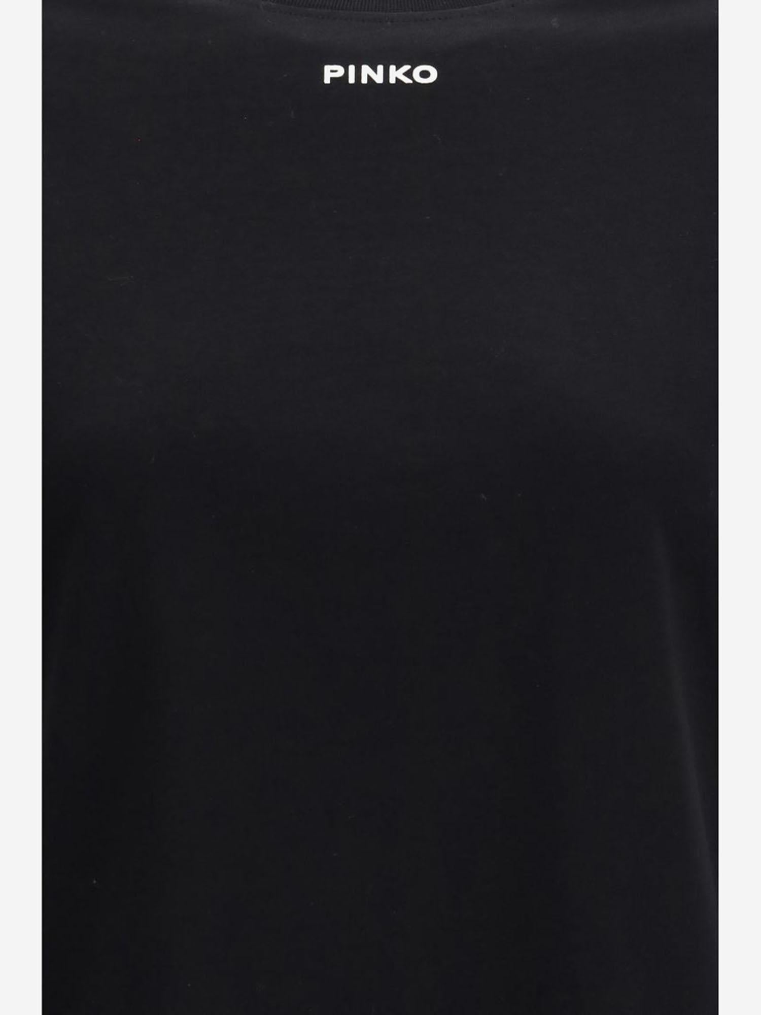 T-SHIRT BASICO IN COTONE CON LOGO 100373 A34FZ99 PINKO 