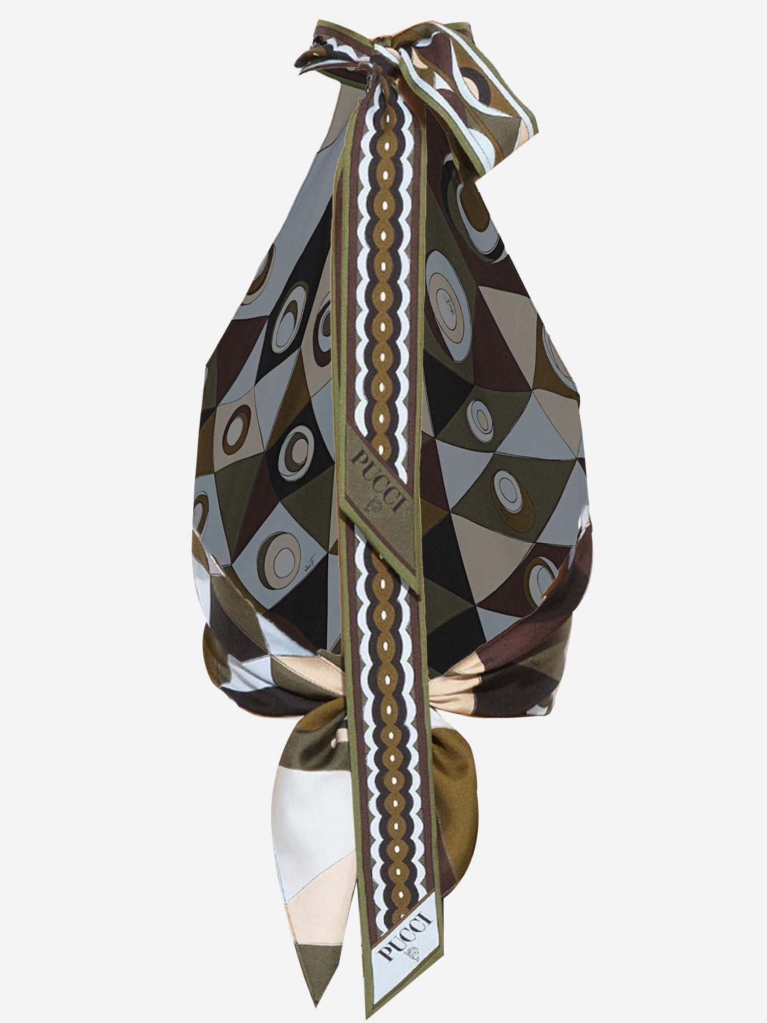 TOP IN SETA CON COLLO IN STAMPA OCCHI 6HRM426H721 048 EMILIO PUCCI 