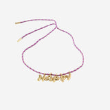 BRACCIALE IN TESSUTO E METALLO BUBBLELETTERSGOLDPLATED HAPPY SORBET ISLAND 