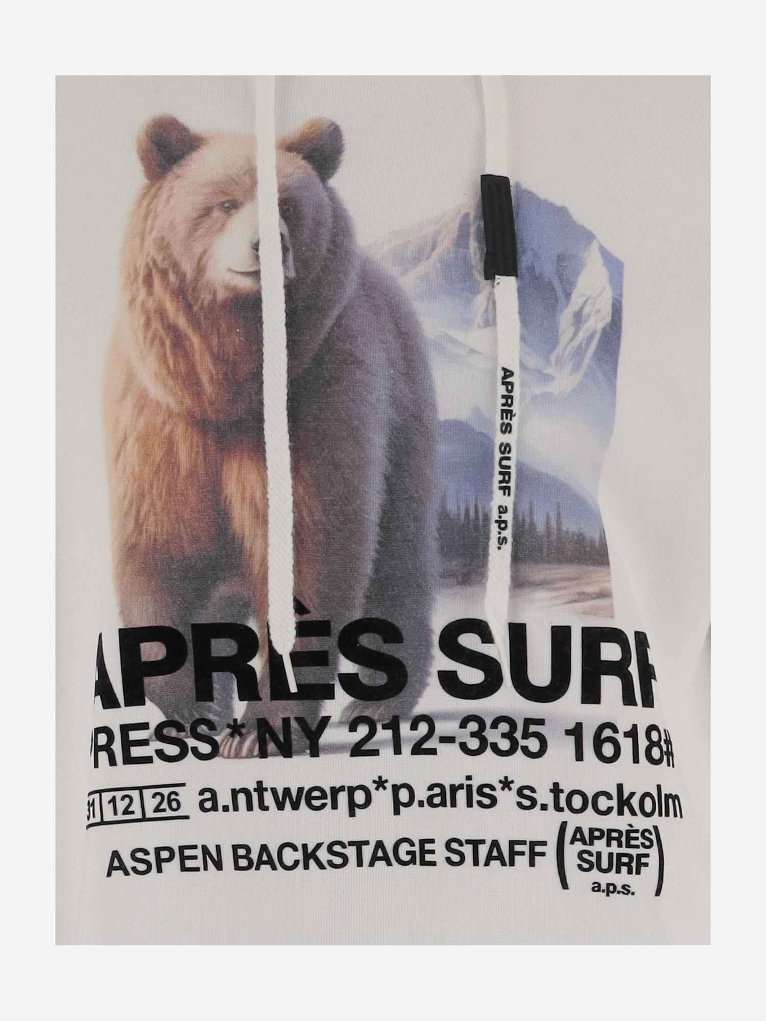 FELPA IN MISTO COTONE CON STAMPA GRAFICA 75K2HOODIE WHITE APRES SURF 