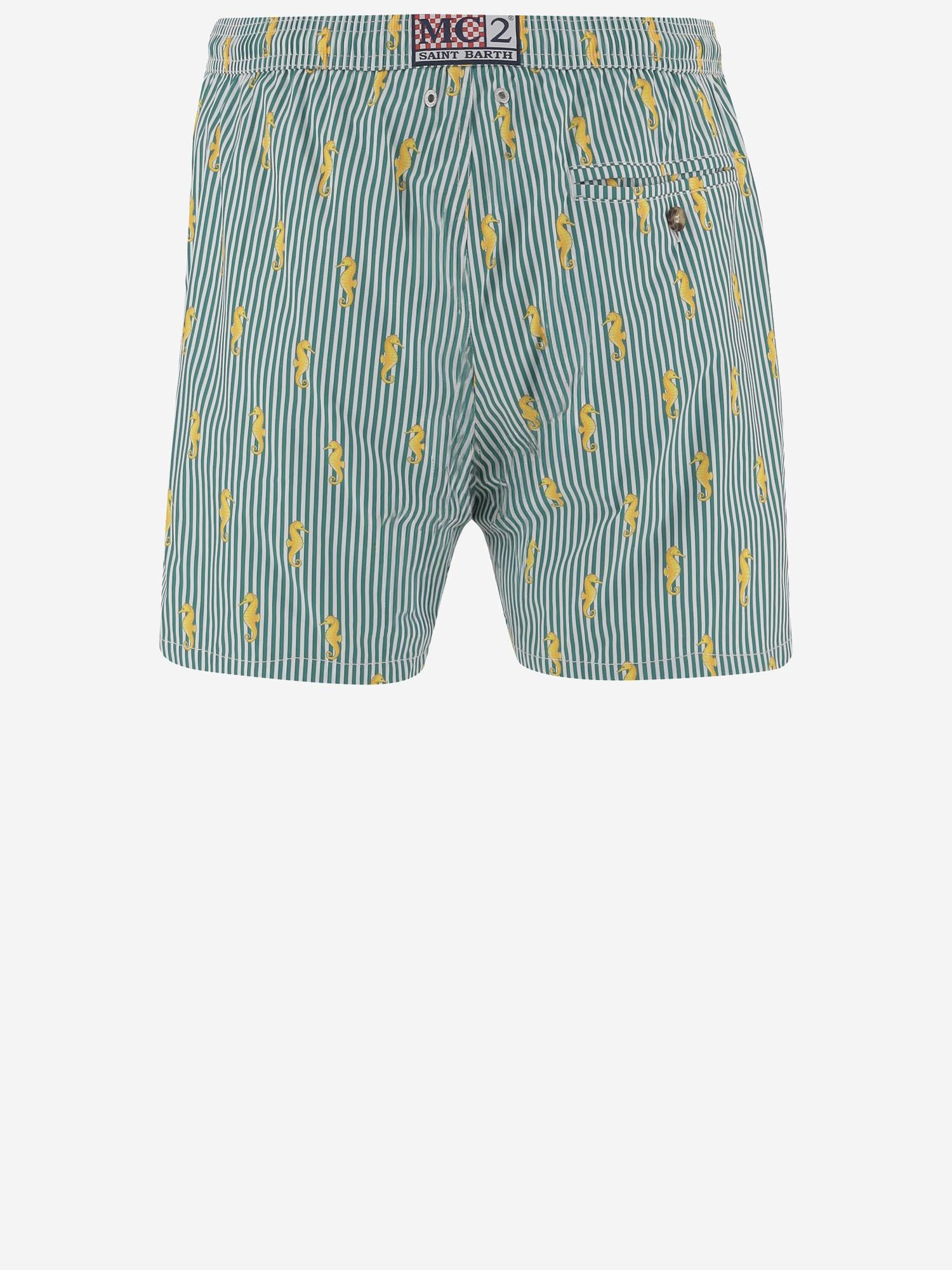 SHORTS DA BAGNO IN NYLON CON MOTIVO FANTASIA LIG0016 07583L MC2 SAINT BARTH 