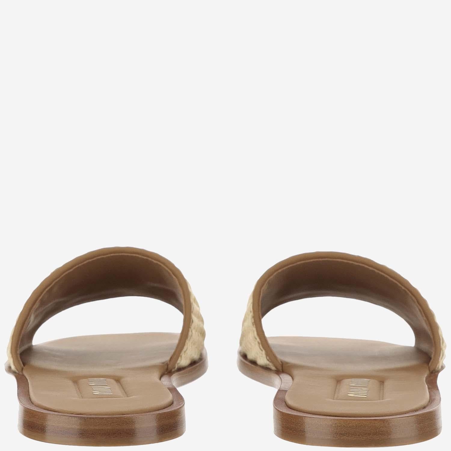 SLIDES IN RAFIA CON LOGO 5XX644 3LOMF0018 MIU MIU 