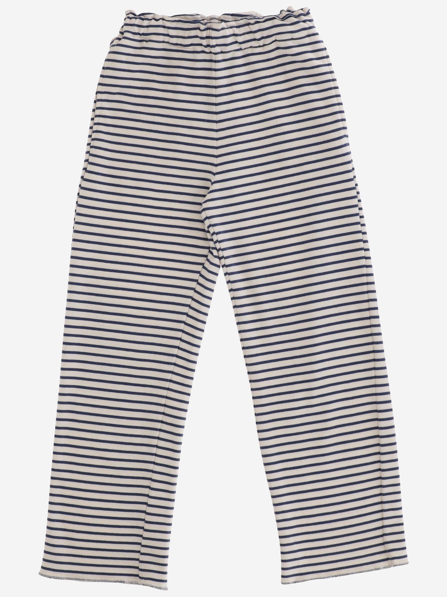 PANTALONI IN MISTO COTONE STRETCH CON MOTIVO A RIGHE 04618056 135 BABE & TESS KIDS 