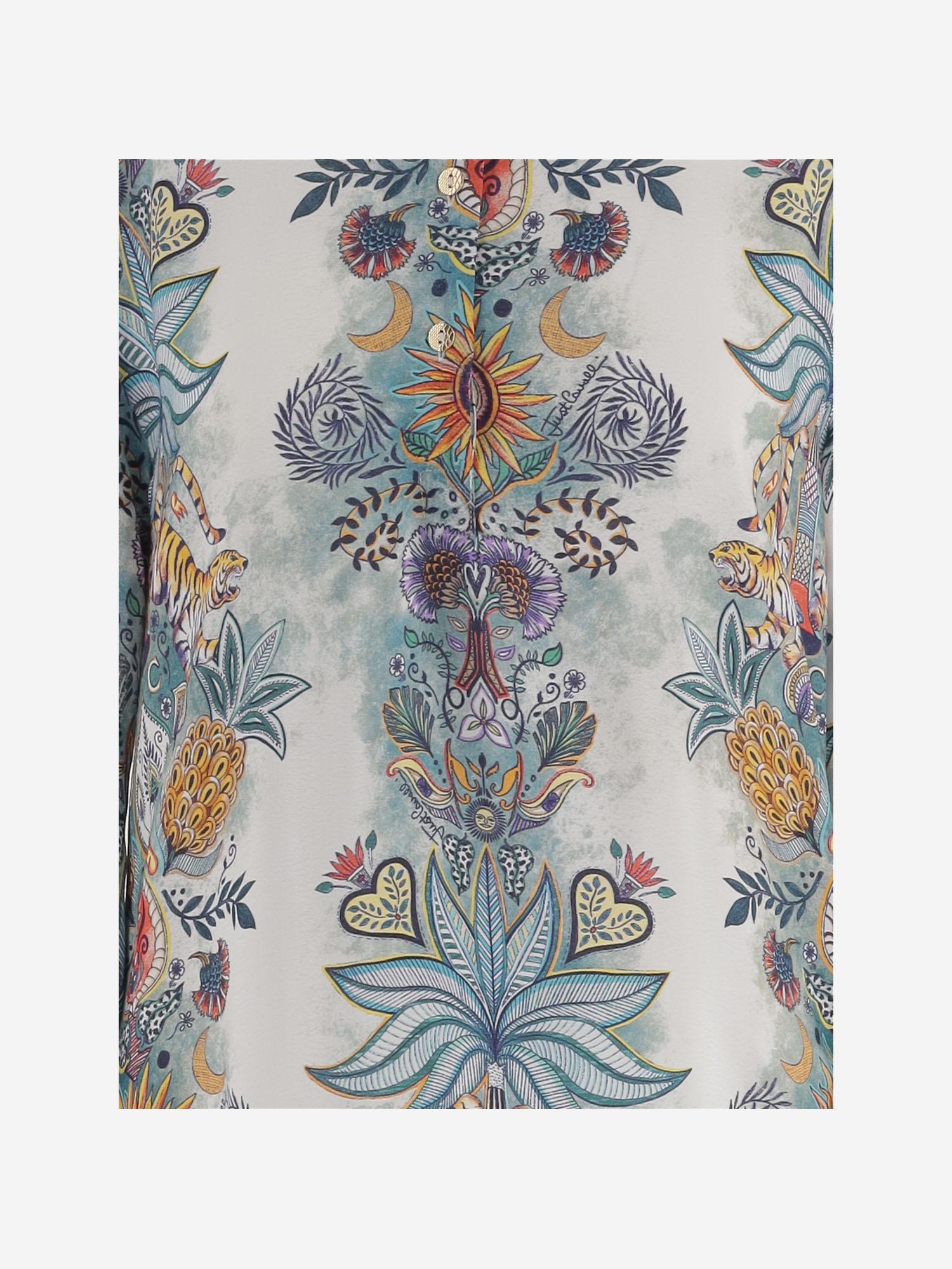 CAMICIA IN VISCOSA CON STAMPA BOTANICA 80PAL233 NS837217 JUST CAVALLI 