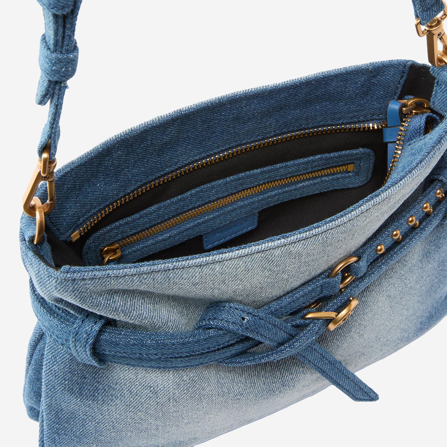 BORSA A SPALLA PICCOLA BELT BAG MINI IN DENIM 106177 A31GPJDQ PINKO 